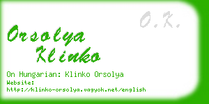 orsolya klinko business card